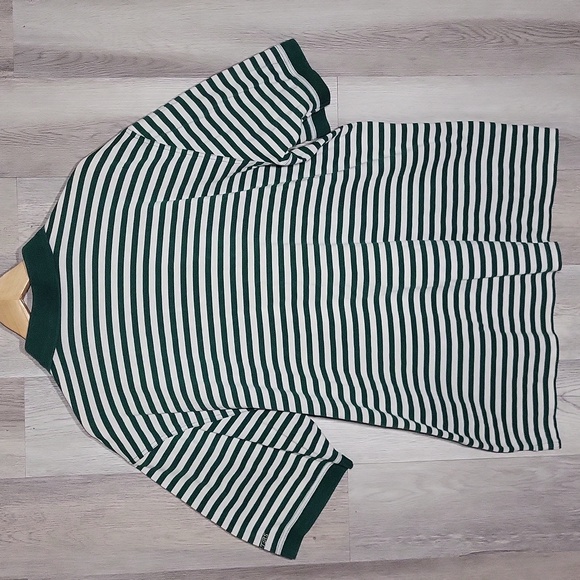 🛍Masters Collection Mens XL Polo Green White Stripe Collared Pima Cotton Golf - Picture 6 of 7